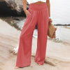 Pantalons large en lin pour femmes - style décontracté pour la plage, léger et aéré pour l'été