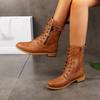 Bottines vintage à lacets pour femmes - chaussures en similicuir (PU) chic pour la marche