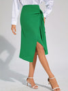 Jupe portefeuille verte émeraude - jupe taille haute chic pour femmes