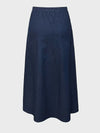 Jupe en denim a-line - jupe longue tendance en bleu foncé pour femmes