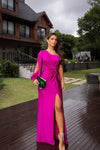 Robe de cocktail femme en satin asymétrique - mode chic pour vos soirées