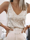 Top à sequins pour femmes - blouse scintillante pour soirées élégantes