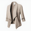Blazer long élégant à manches longues pour femmes - design ouvert polyvalent pour le bureau et les sorties décontractées