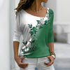 T-shirt floral pour femmes - haut chic à manches longues pour un style décontracté