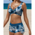 Ensemble de bikini camouflage pour femmes - haut à enrouler et short taille haute