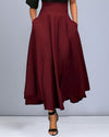 Jupe maxi - élégante conception plissée taille haute