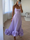 Robe de cocktail femme élégante midi à coupe évasée - tenue de soirée sans manches pour toutes les occasions