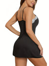 Nuisette en dentelle - design élégant à décolleté en v avec fente latérale