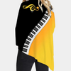Blouse cape – élégante top noir et jaune pour femmes avec design piano