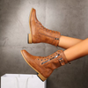 Bottines vintage à lacets pour femmes - chaussures en similicuir (PU) chic pour la marche
