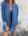 Blazer en denim pour femmes - pièce chic à superposer pour le bureau et les sorties décontractées