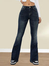 Jeans bootcut & flare femme en denim léger stretch noir classique - pantalons chics et décontractés pour le jour et la nuit