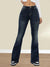 Jeans bootcut & flare femme en denim léger stretch noir classique - pantalons chics et décontractés pour le jour et la nuit