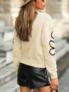 Pull casual femme avec broderie florale - chandail en tricot doux pour un look quotidien
