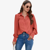 Blouse en chiffon pour femmes - élégance intemporelle à manches longues pour le bureau - haut léger pour dames