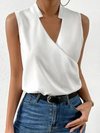 Blouse sans manches à col v pour femmes - haut d'été léger et polyvalent