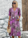 Robe décontractée en lin léger - design décontracté à col en v pour vos sorties d'été