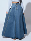 Jupe maxi en denim fluide - jupe long en denim tendance pour femmes