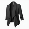 Blazer long élégant à manches longues pour femmes - design ouvert polyvalent pour le bureau et les sorties décontractées