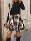 Jupe mini à carreaux - une jupe tendance avec taille élastique