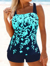 Ensemble de bain tankini floral à 2 pièces - mode de plage chic pour l'été