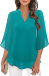 Tunique blouse femme légère à manches trois quarts - une tenue polyvalente pour toutes les occasions