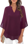 Tunique blouse femme légère à manches trois quarts - une tenue polyvalente pour toutes les occasions