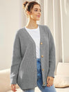 Cardigan oversized femme en tricot - coupe décontractée avec boutons pour un look casual
