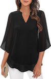 Tunique blouse femme légère à manches trois quarts - une tenue polyvalente pour toutes les occasions