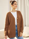 Cardigan oversized femme en tricot - coupe décontractée avec boutons pour un look casual