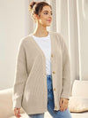 Cardigan oversized femme en tricot - coupe décontractée avec boutons pour un look casual