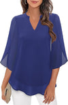 Tunique blouse femme légère à manches trois quarts - une tenue polyvalente pour toutes les occasions