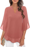 Tunique blouse femme légère à manches trois quarts - une tenue polyvalente pour toutes les occasions