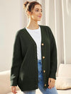 Cardigan oversized femme en tricot - coupe décontractée avec boutons pour un look casual
