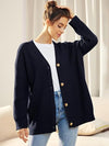 Cardigan oversized femme en tricot - coupe décontractée avec boutons pour un look casual