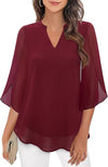 Tunique blouse femme légère à manches trois quarts - une tenue polyvalente pour toutes les occasions