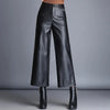 Pantalons en cuir pour femmes, coupe large, style chic et décontracté - pantalon en simili cuir tendance pour le quotidien