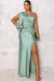 Robe de cocktail femme en satin asymétrique - mode chic pour vos soirées
