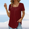 T-shirt décontracté pour femme avec plis - tissu doux pour un style quotidien