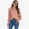 Blouse en chiffon pour femmes - élégance intemporelle à manches longues pour le bureau - haut léger pour dames