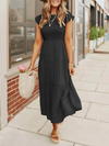 Robe midi femme - design à volants pour une allure décontractée estivale - élégance sans effort