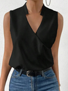 Blouse sans manches à col v pour femmes - haut d'été léger et polyvalent