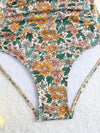 Maillot de bain fleuri - élégante baignade en beige