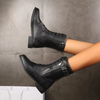 Bottines vintage à lacets pour femmes - chaussures en similicuir (PU) chic pour la marche