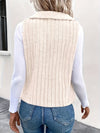 Gilet femme en peluche douce pour un layering quotidien - gilet beige tendance pour une tenue décontractée