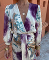 Robe portefeuille femme avec imprimé coloré - décolleté en v pour un look tendance