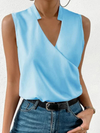 Blouse sans manches à col v pour femmes - haut d'été léger et polyvalent