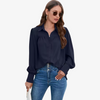 Blouse en chiffon pour femmes - élégance intemporelle à manches longues pour le bureau - haut léger pour dames