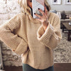 Pull en maille oversize pour femmes - design élégant avec col cheminée pour un look décontracté