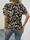 Blouse à imprimé léopard pour femmes à manches courtes - tenue chic et décontractée
